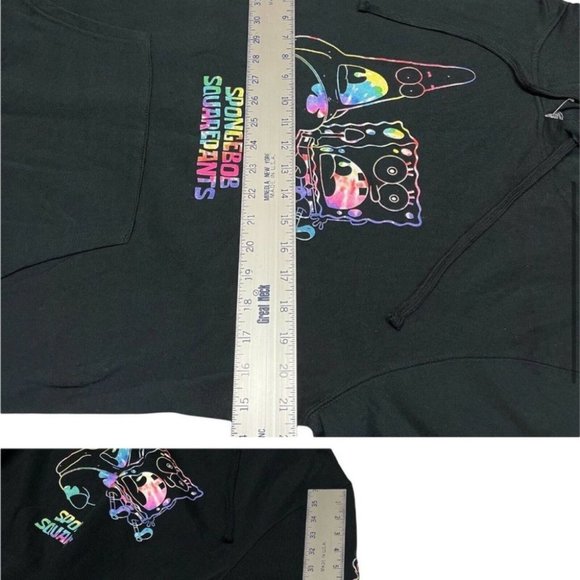 Spongebob Squarepants Adult Hoodie Patrick Jellyfish Colorful Rainbow Tie Dye - Picture 7 of 13